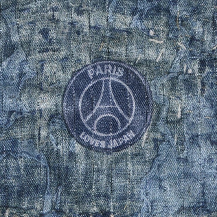 Paris Saint Germain x EDIFICE Japan Boro Printed Scarf Navy