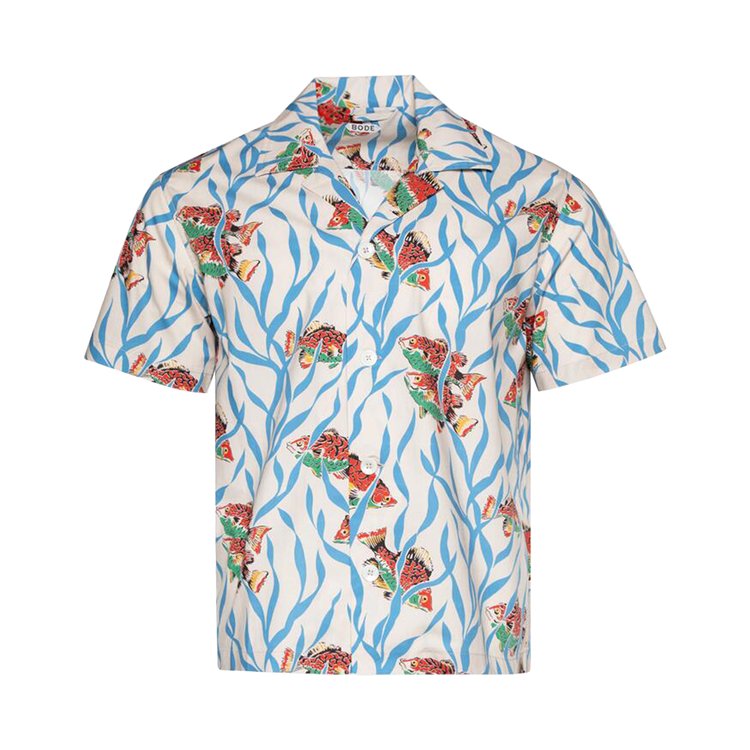 Bode Swimmers Short Sleeve Shirt WhiteMulticolor