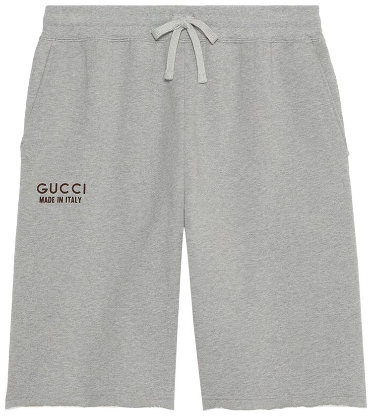 Gucci Short With Print Grey Melange