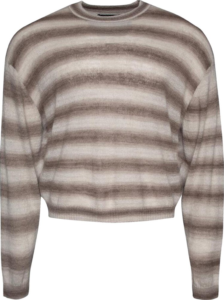 Nahmias Striped Knit Boxy Crewneck Brown Stripe