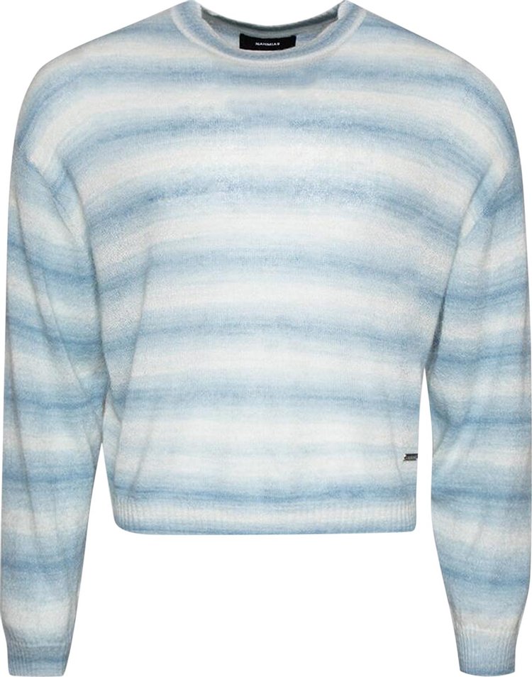 Nahmias Striped Knit Boxy Crewneck Ocean Stripe