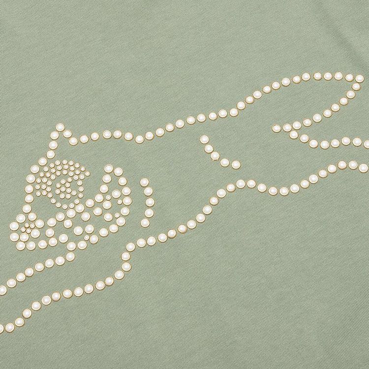 Icecream Pearl Beads Short Sleeve Tee Sea Spray