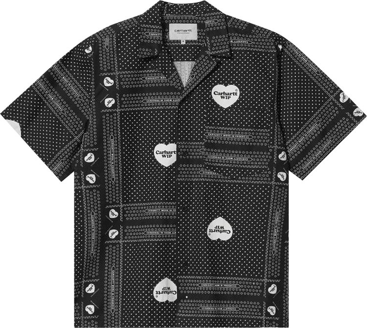 Carhartt WIP Short-Sleeve Heart Bandana Shirt 'Black'