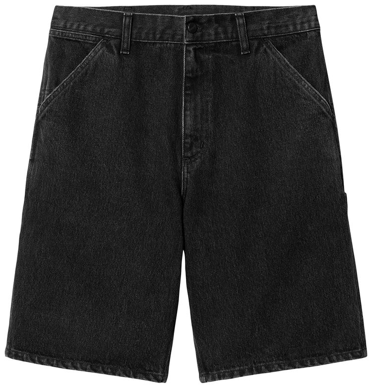 Carhartt WIP Single Knee Shorts Black Stone Washed