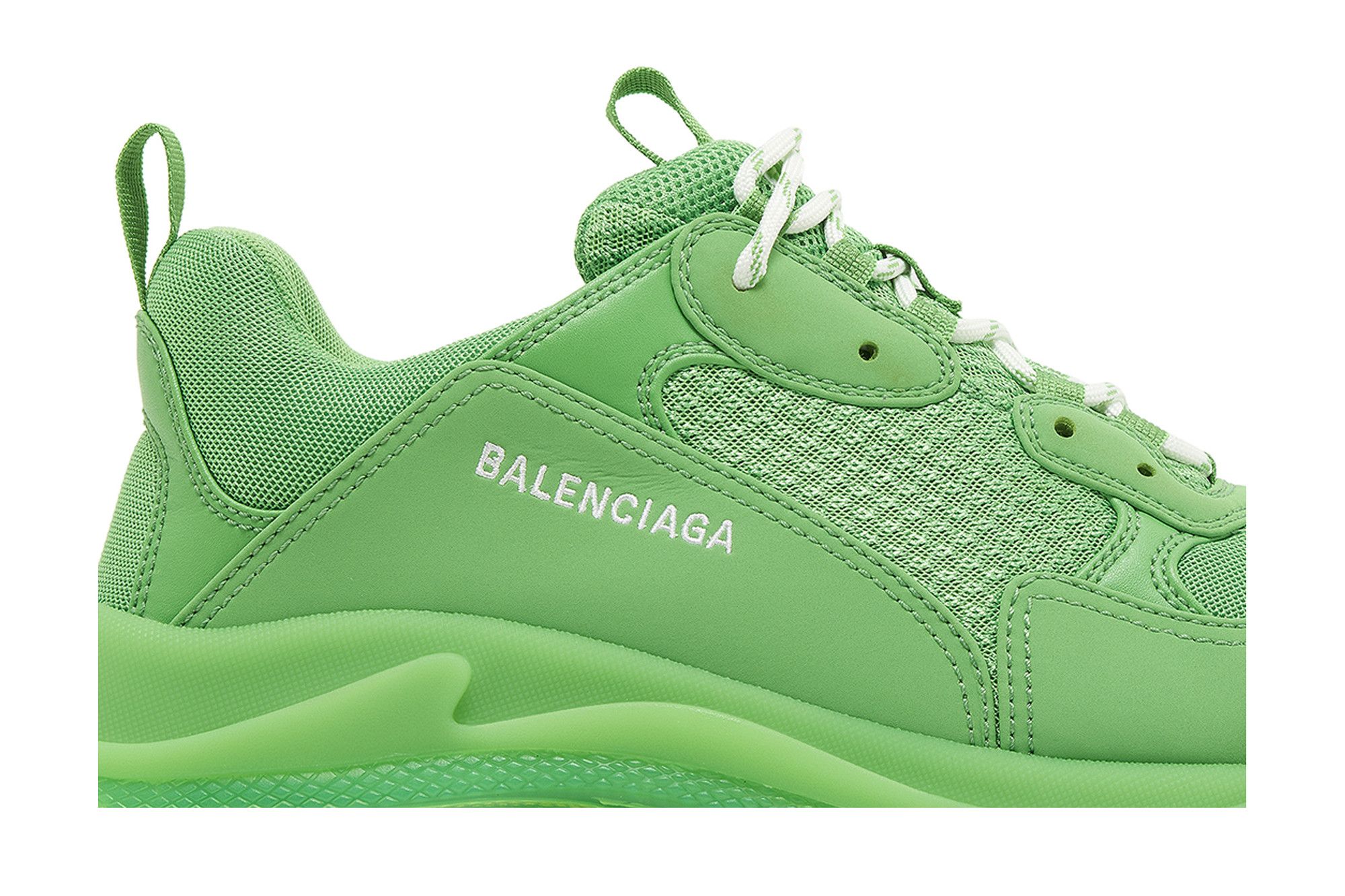 Size 10.0 Balenciaga Triple S Sneaker Clear Sole Green
