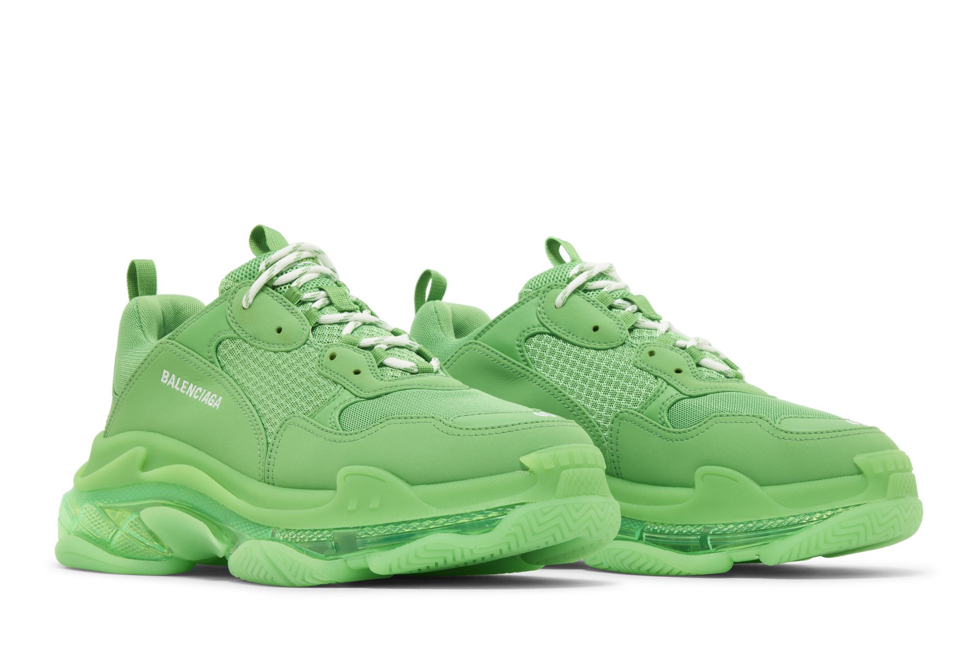 Size 10.0 Balenciaga Triple S Sneaker Clear Sole Green
