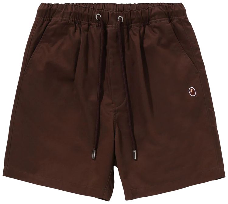 BAPE Ape Head One Point 2 Pleat Easy Chino Shorts Brown