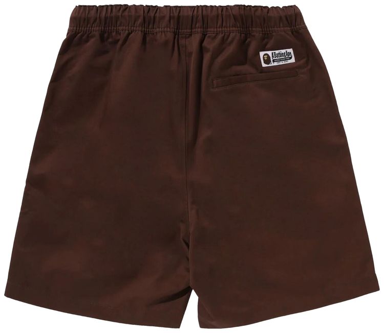 BAPE Ape Head One Point 2 Pleat Easy Chino Shorts Brown