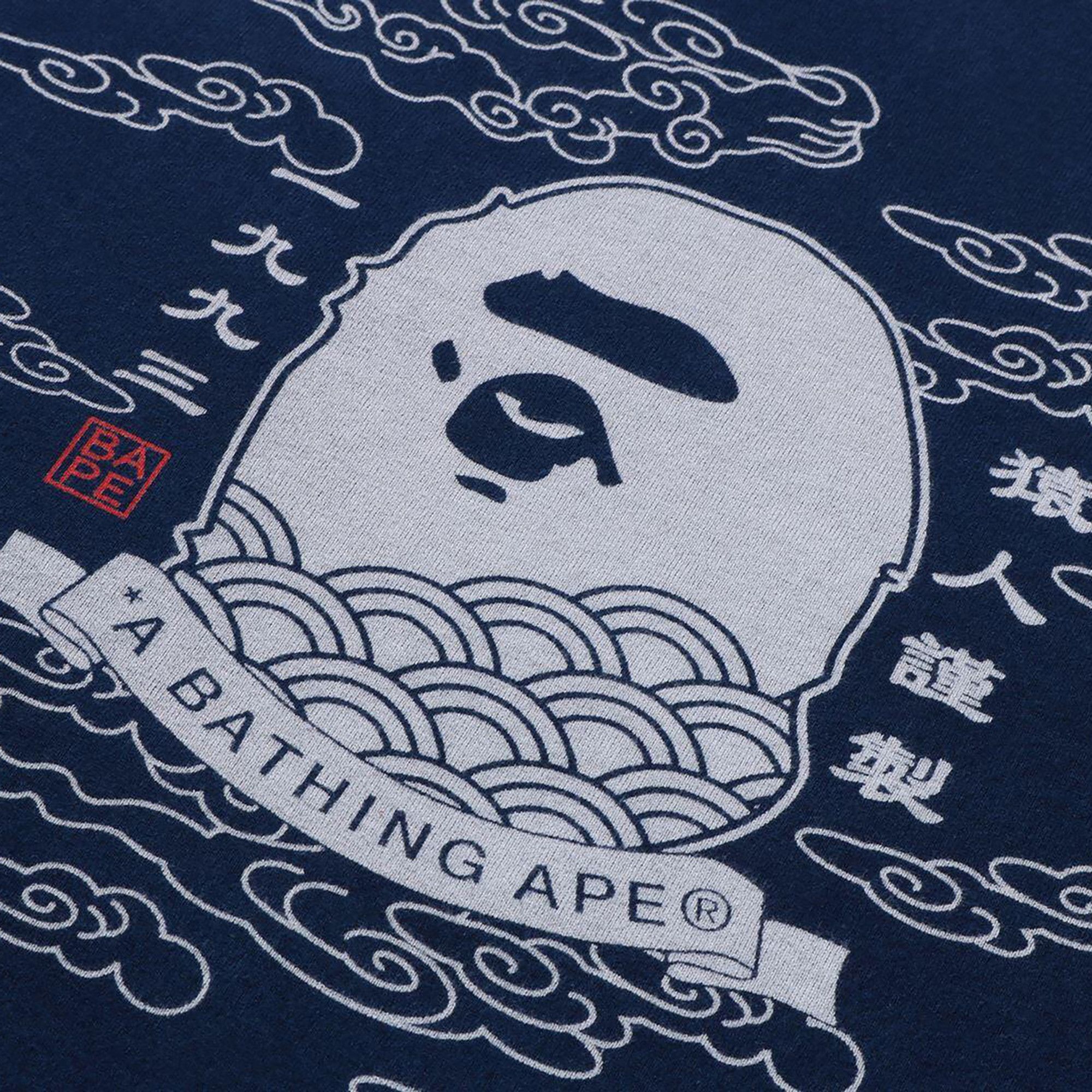 【A BATHING APE】APE HEAD INDIGO TEE 1206016-previewer.jpg