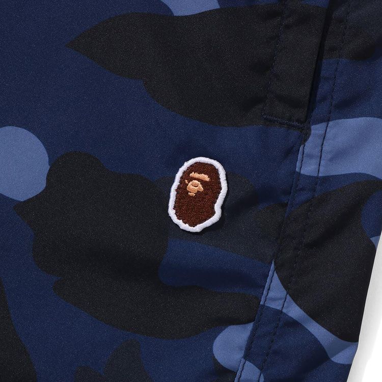 BAPE Color Camo Ape Head One Point Beach Shorts Navy