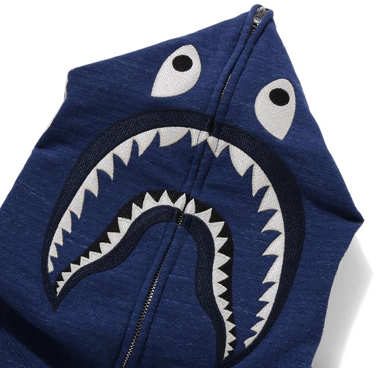 BAPE Shark Full Zip Hoodie Indigo