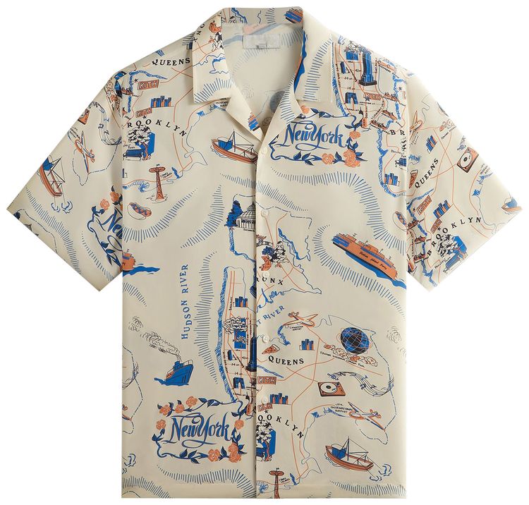 Kith Nyc Thompson Camp Collar Shirt Sandrift