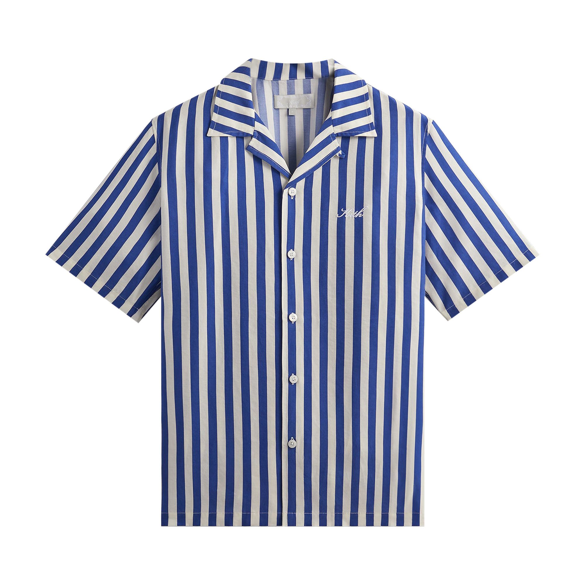 Buy Kith Striped Thompson Camp Collar Shirt 'Current' - KHM032196 412 | GOAT