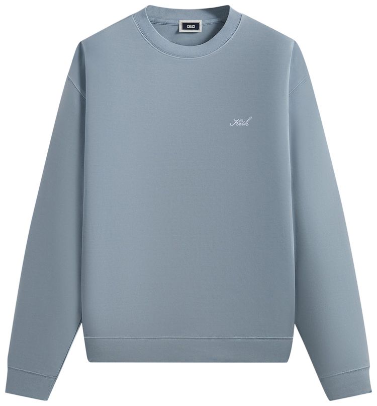 Kith Crystal Wash Interlock Vintage Crewneck Light Indigo