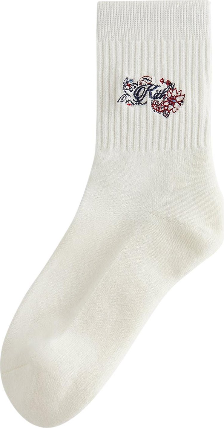 Kith Paisley Embroidery Mid Length Crew Socks Whirl