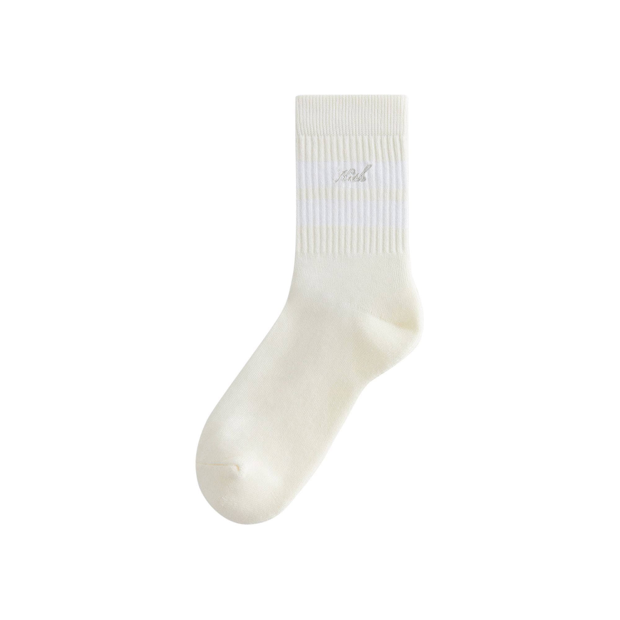 ★24SS★Kith Striped Mid Crew Socks With Script Embroidery Buy Kith Striped Mid Crew Socks With Script Embroidery