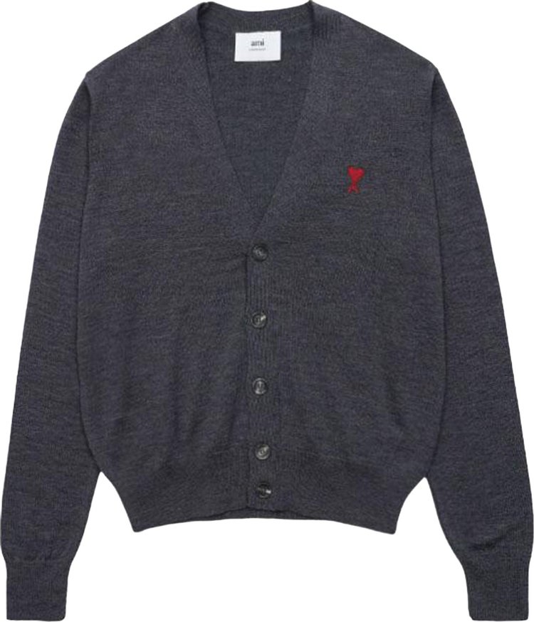 Ami Classic Cardigan Heather Grey