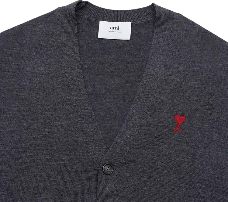 Ami Classic Cardigan Heather Grey