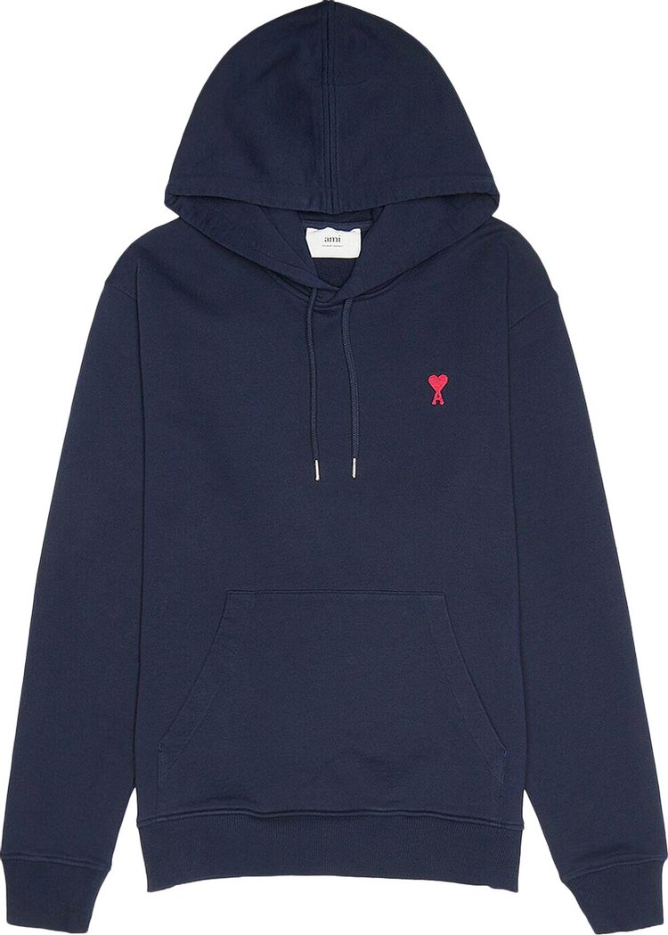 Ami Small Heart Logo Hoodie Nautic Blue