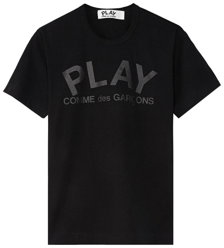 Comme des Garcons PLAY Logo Print T Shirt Black