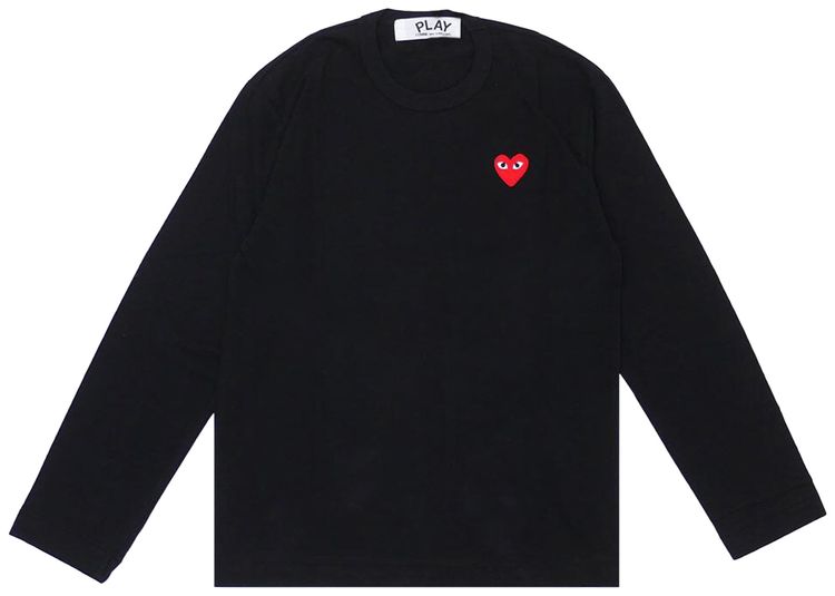 Comme des Garcons PLAY Heart Emblem Long Sleeve Shirt Black