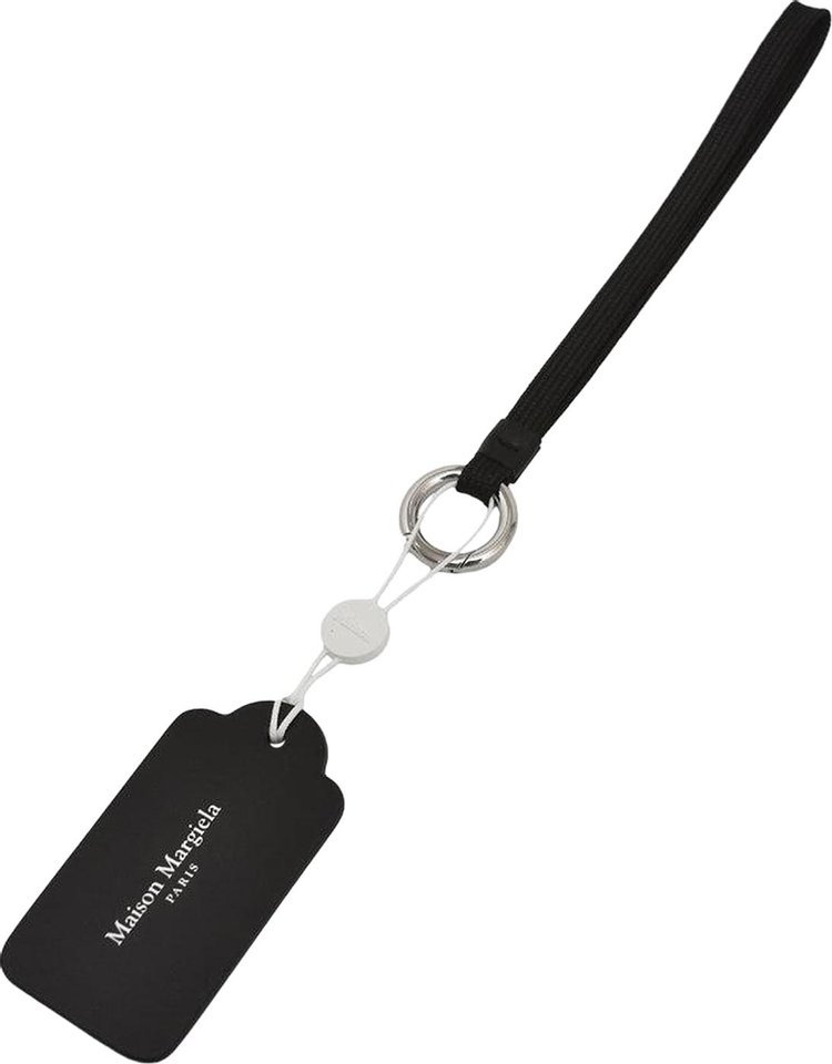 Maison Margiela Tag Key Ring With Short Lace Black