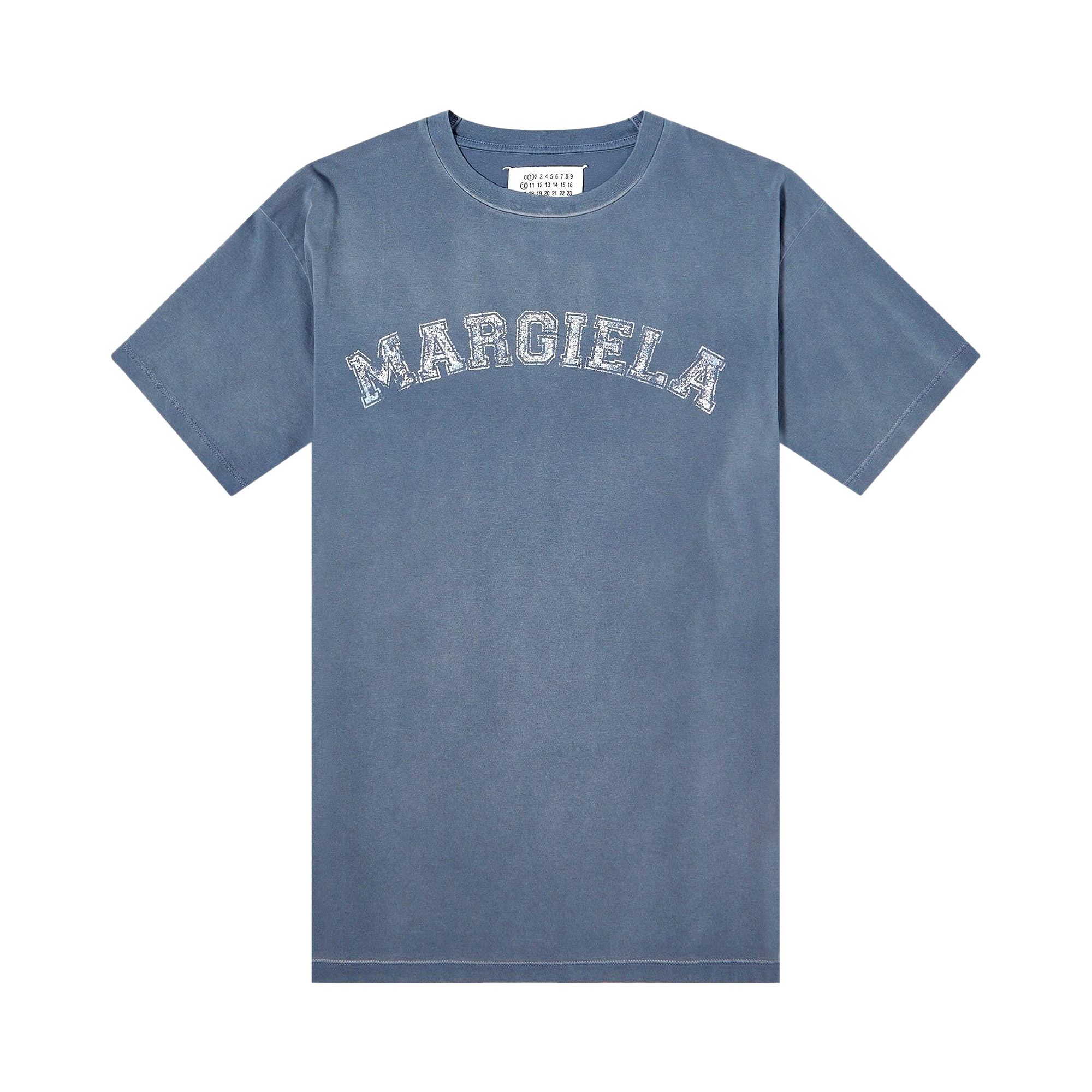 Buy Maison Margiela Overdye Treatment Logo T-Shirt 'Blue