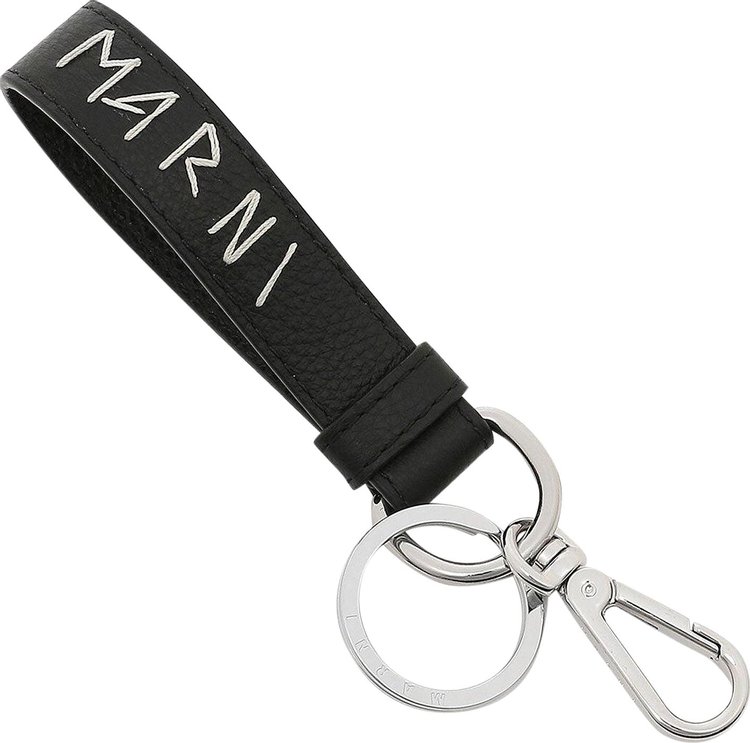 Marni Calf Leather With Mending Key Ring 'Black'