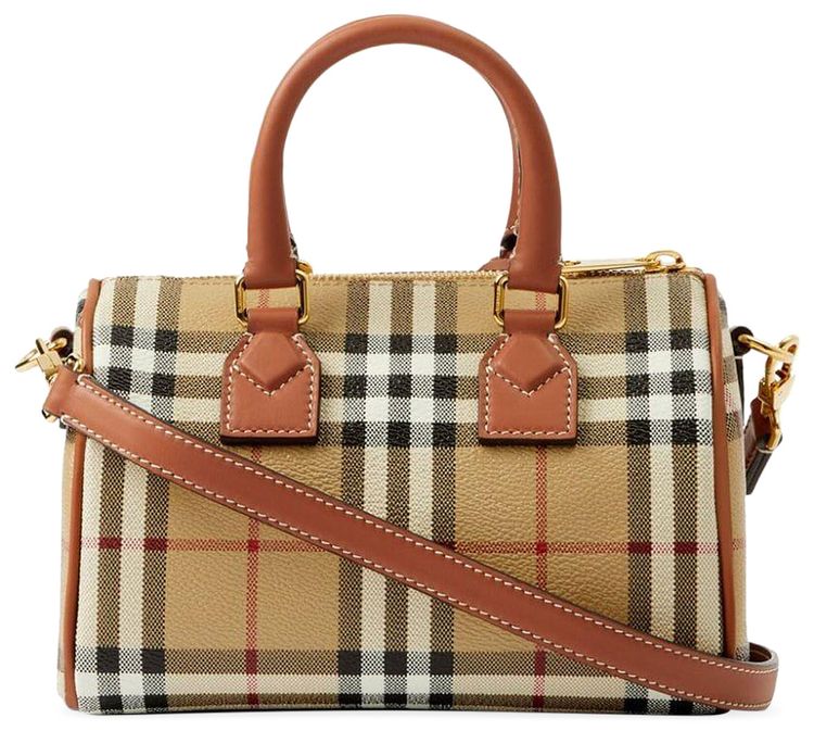 Burberry Check Bowling Bag Archive BeigeBriar Brown