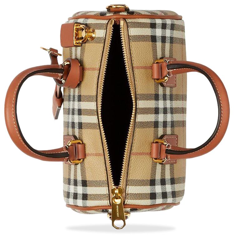 Burberry Check Bowling Bag Archive BeigeBriar Brown