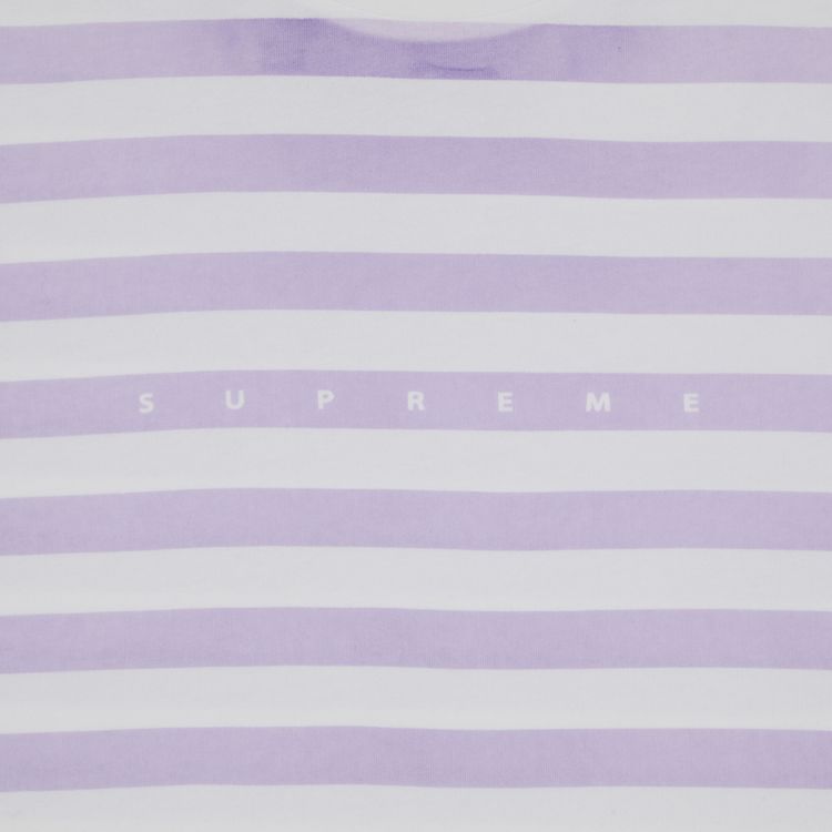 Supreme Overprint Stripe Short Sleeve Top Lavender