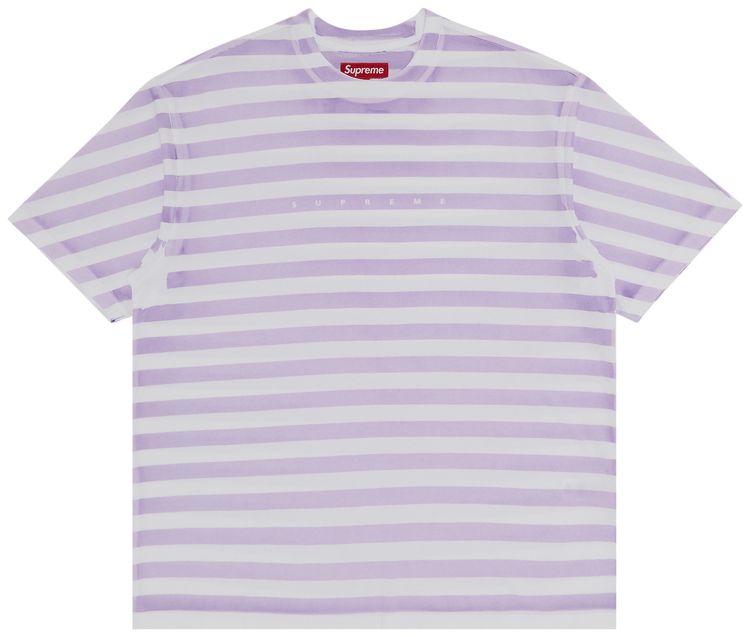 Supreme Overprint Stripe Short Sleeve Top Lavender