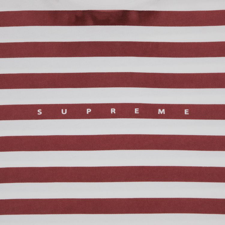 Supreme Overprint Stripe Short Sleeve Top Red