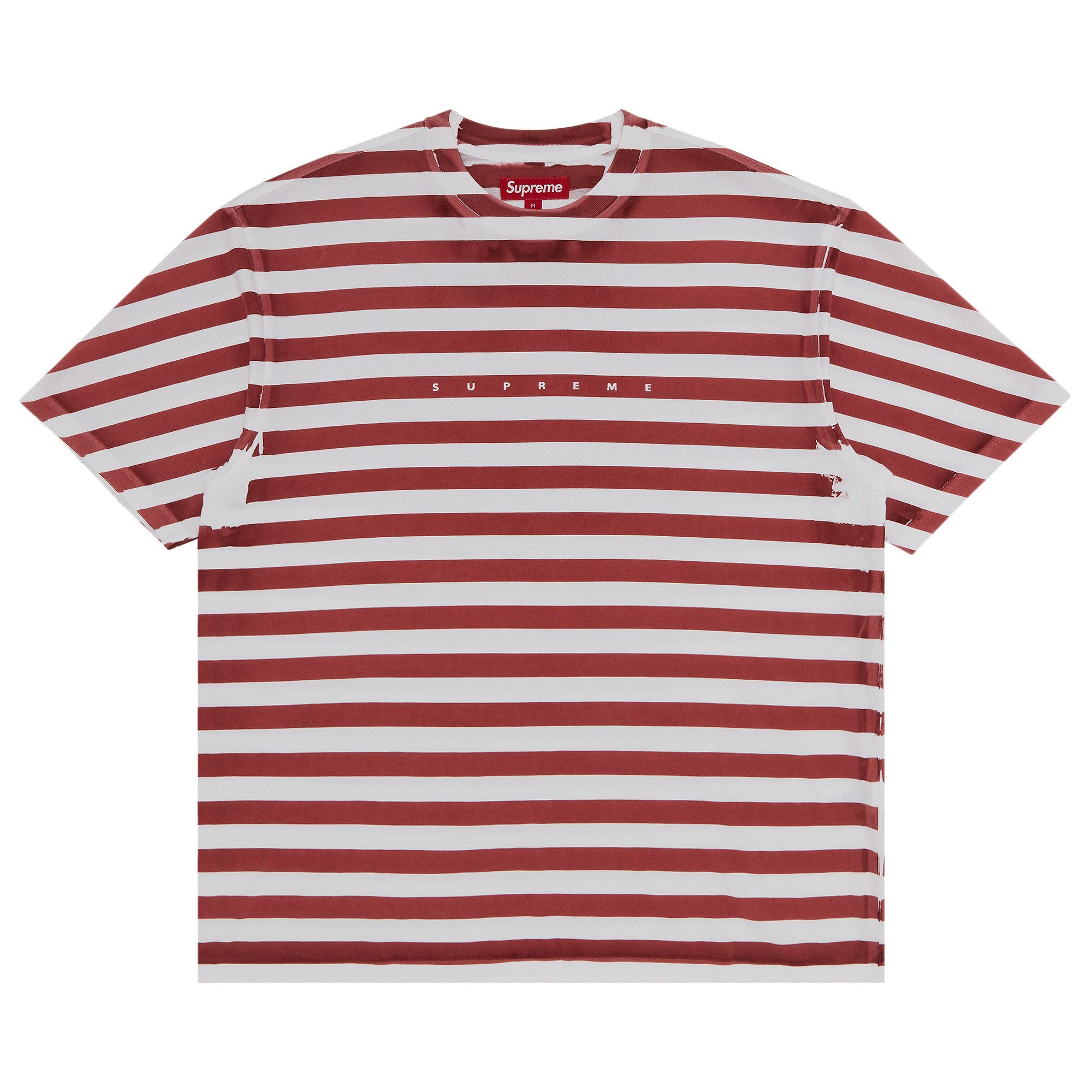 Buy Supreme Overprint Stripe Short-Sleeve Top 'Red