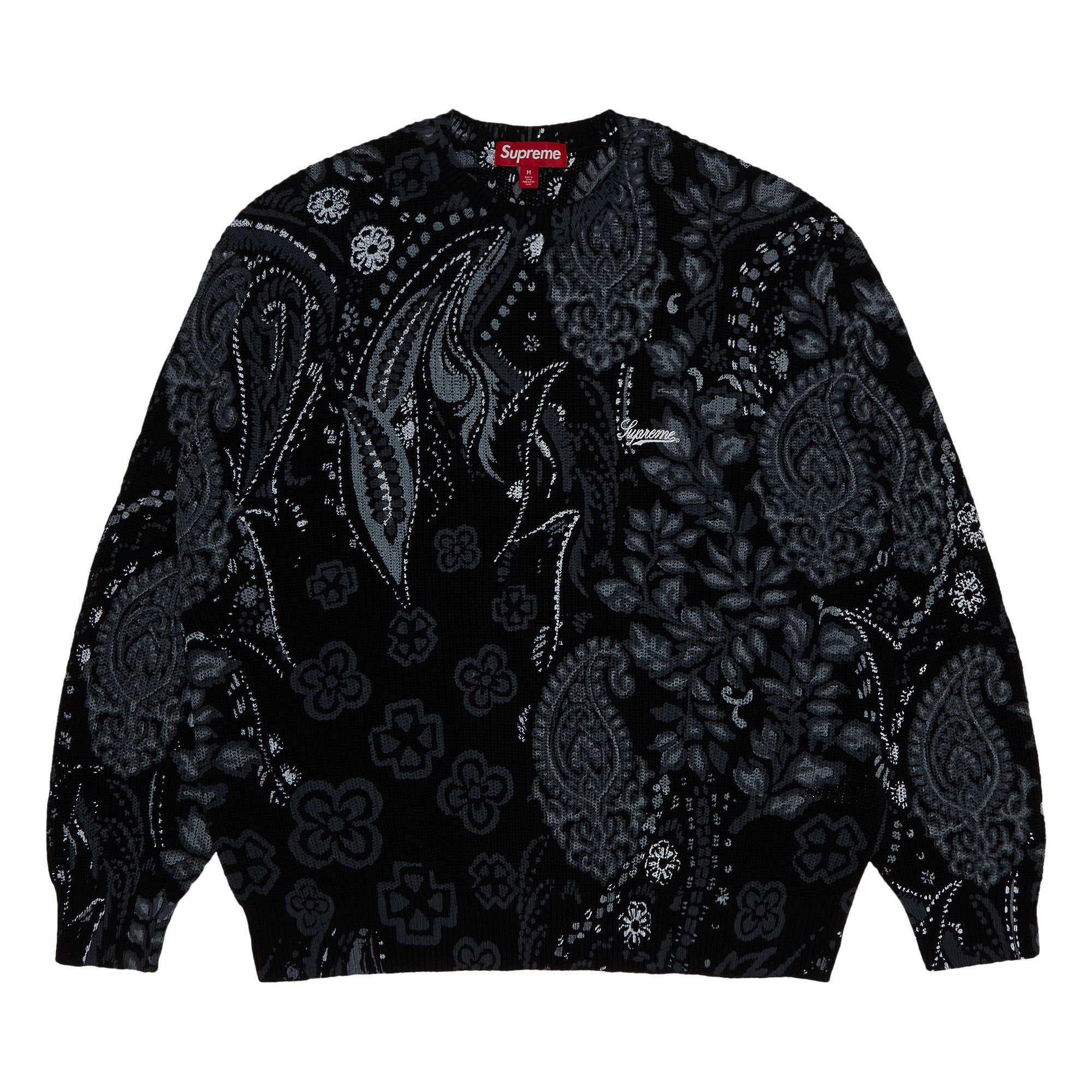 Size l Supreme Printed Paisley Sweater 'Black'