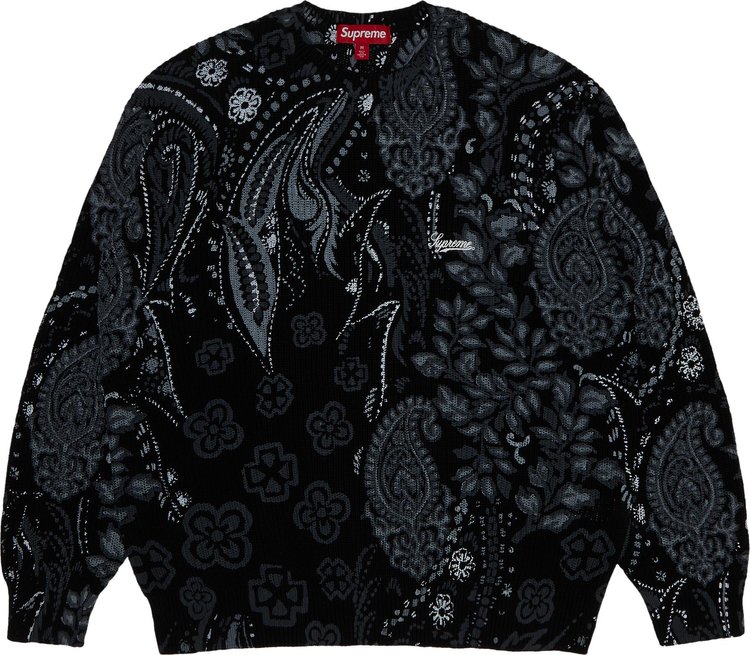 Supreme Printed Paisley Sweater 'Black'