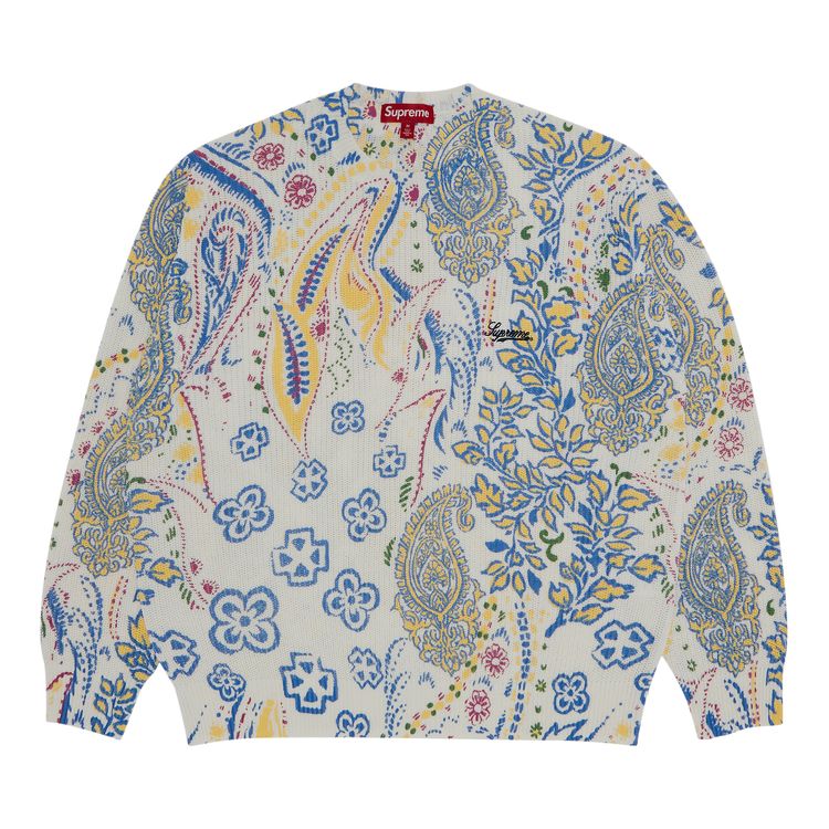 Supreme Printed Paisley Sweater White