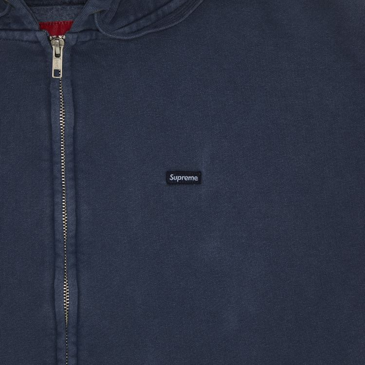 Supreme Overdyed Small Box Zip Up Hooded Sweatshirt Dark Slate