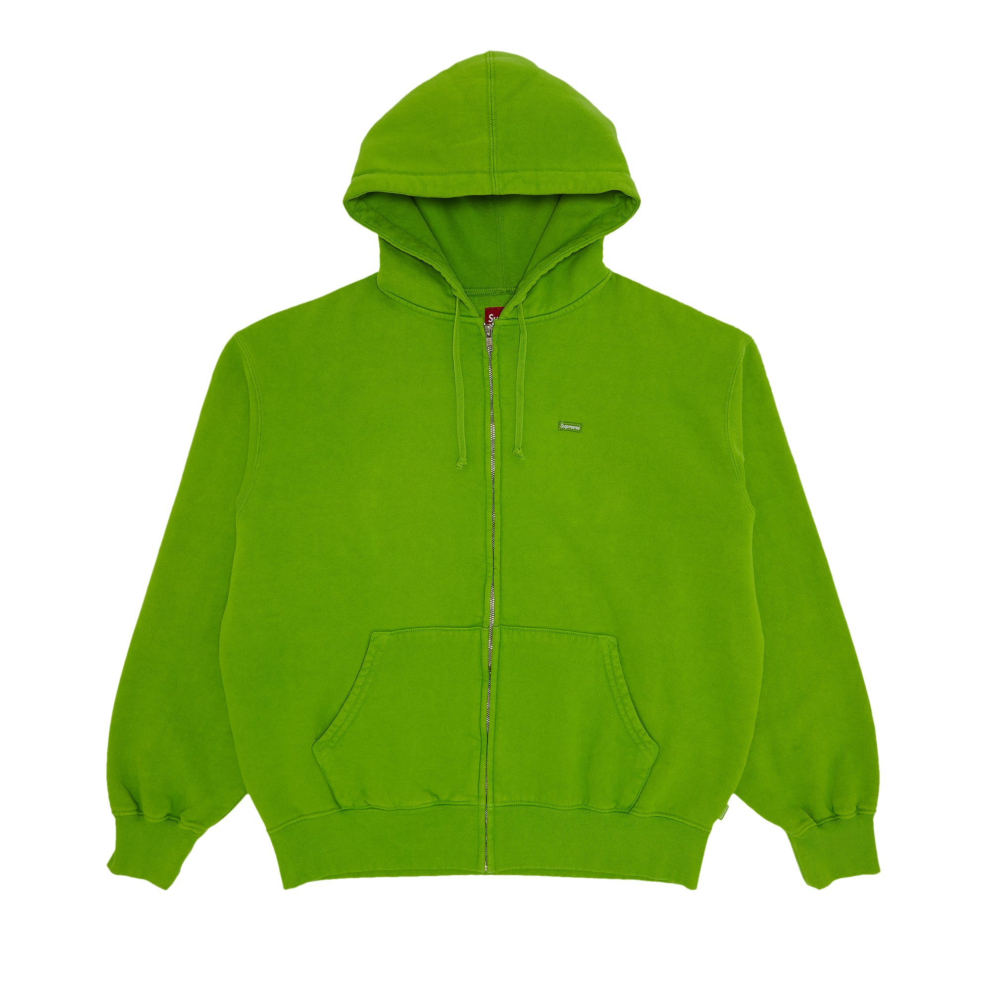 Supreme Overdyed Small Box Zip Up Hooded Sweatshirt 'Lime'