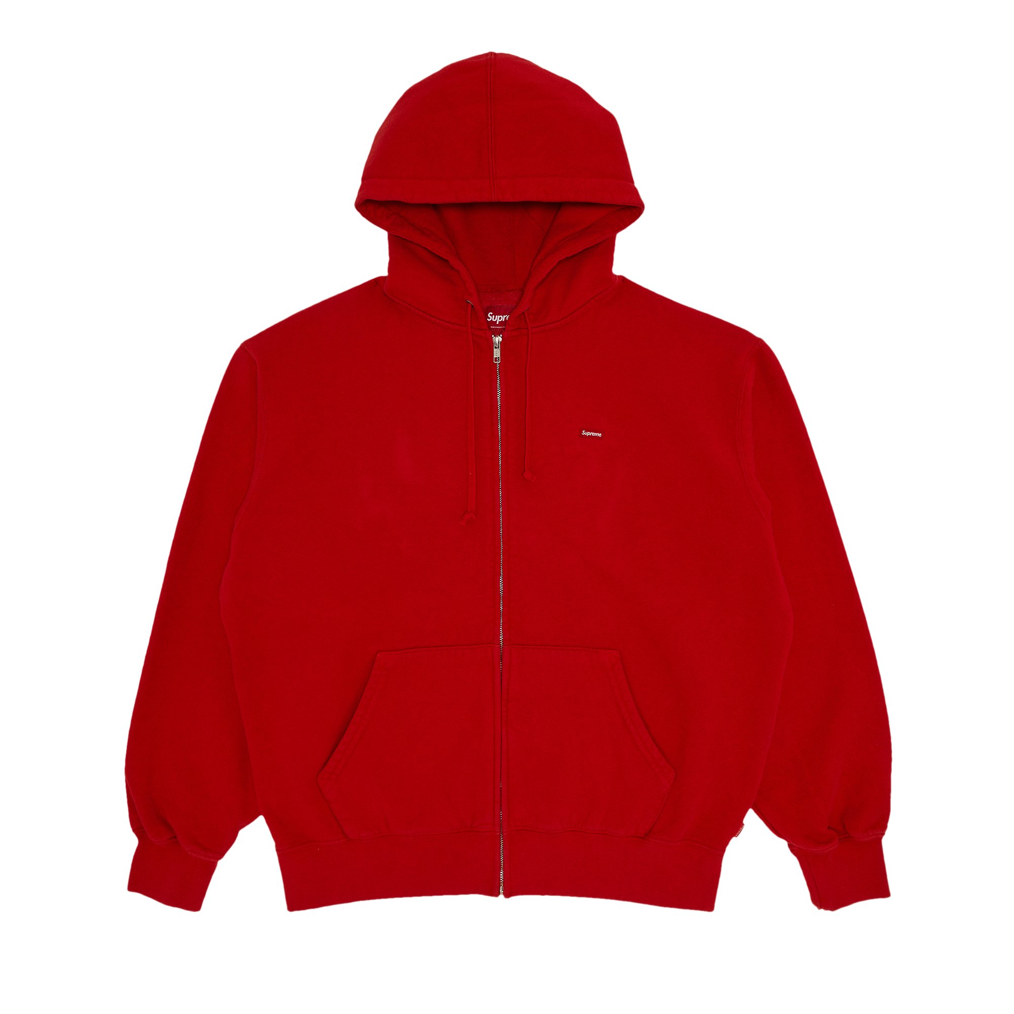 Buy Supreme Overdyed Small Box Zip Up Hooded Sweatshirt 'Red 