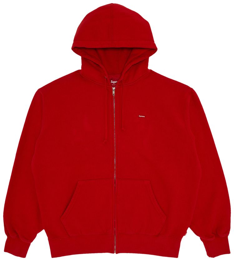 Supreme Overdyed Small Box Zip Up Hooded Sweatshirt Red