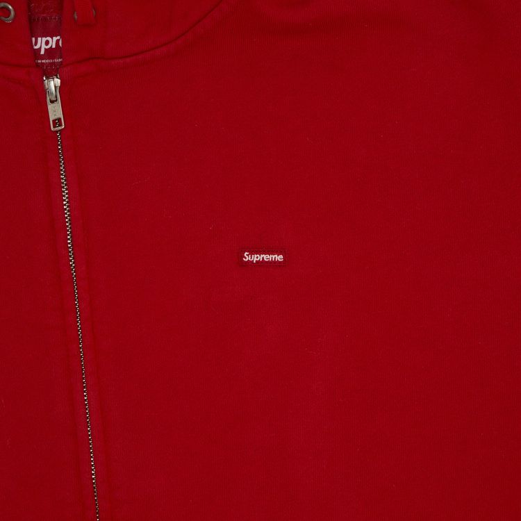 Supreme Overdyed Small Box Zip Up Hooded Sweatshirt Red