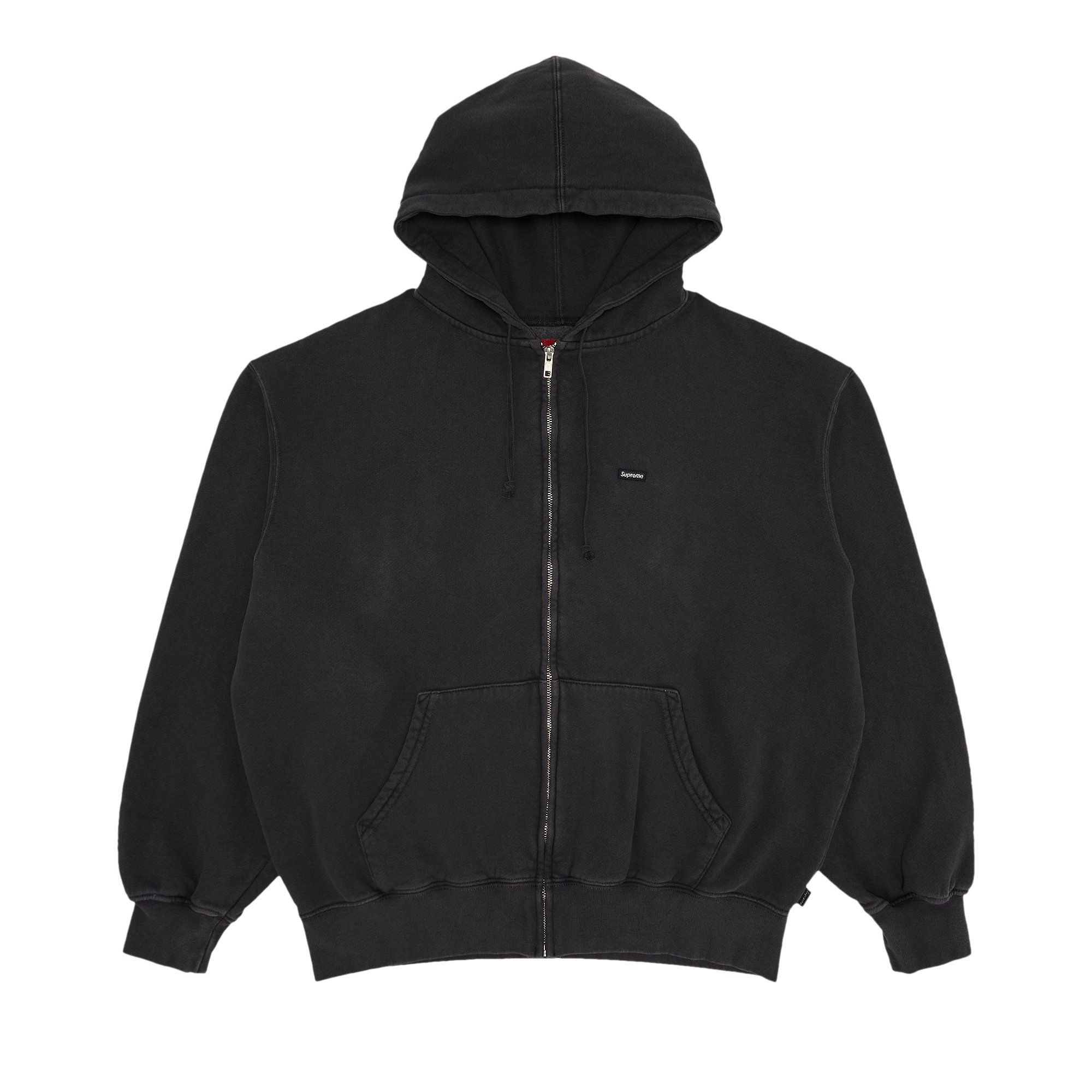 Supreme Overdyed Small Box Zip Up Hooded Sweatshirt 'Black'