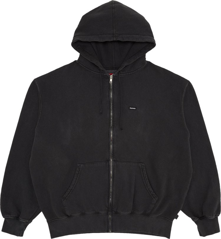 Supreme Overdyed Small Box Zip Up Hooded Sweatshirt Black