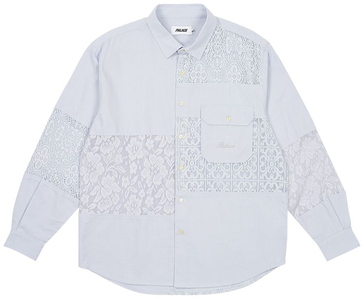 Palace Crochet Patchwork Shirt Blue