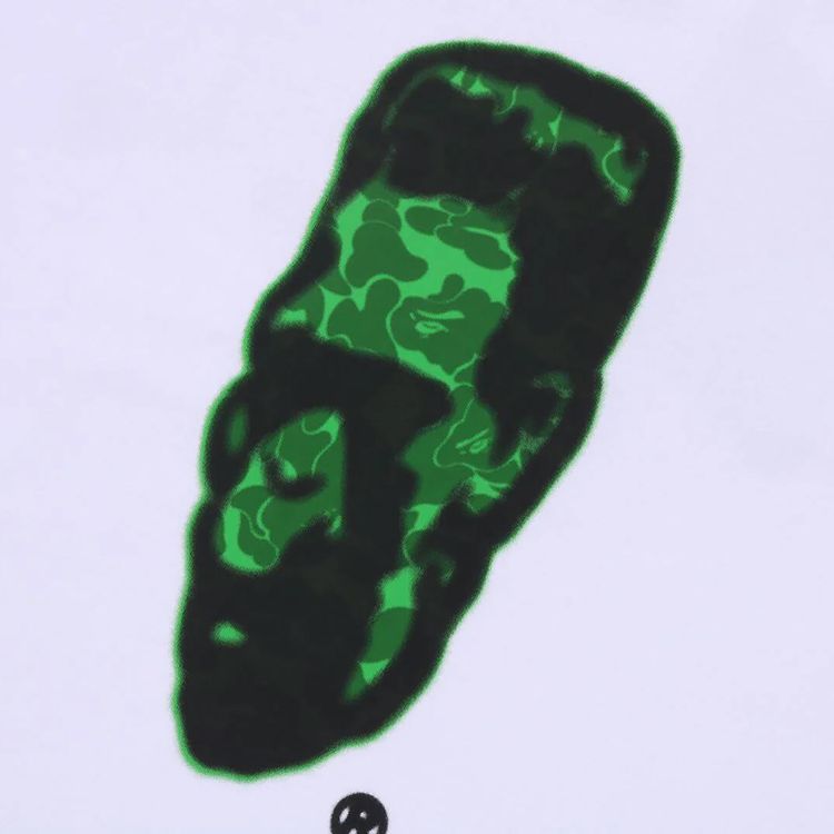 BAPE Spray Frankenstein Relaxed Fit Tee White