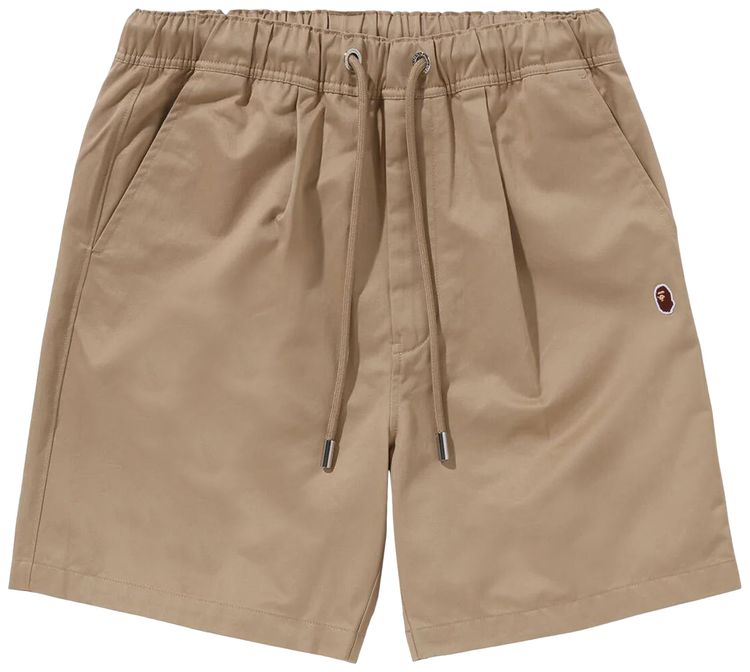 BAPE Ape Head One Point 2 Pleat Easy Chino Shorts Beige