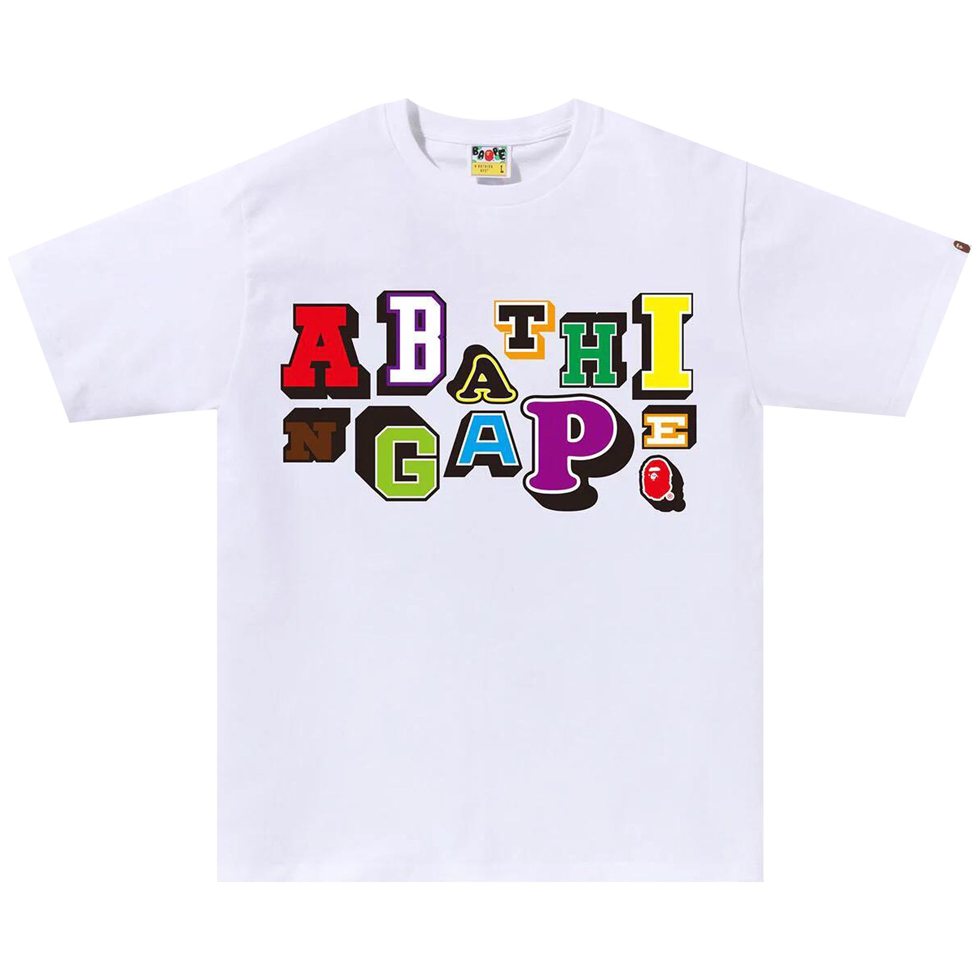 Buy BAPE Varsity Font Tee White 1K30 110 054 WHITE GOAT