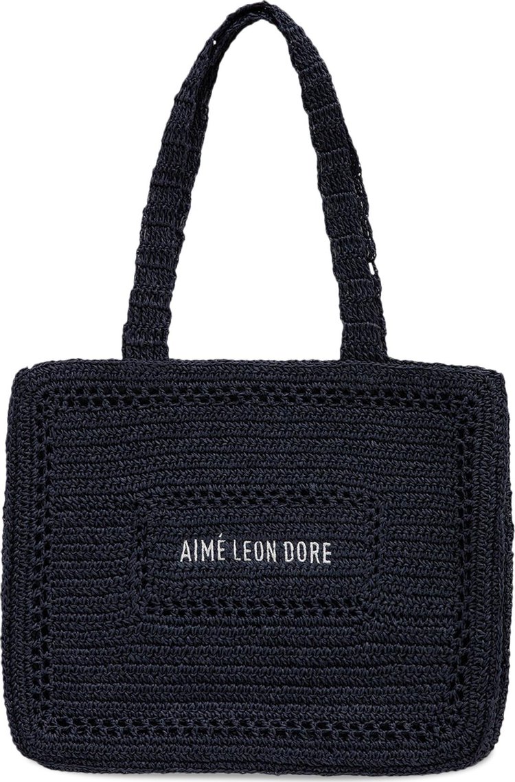 Aime Leon Dore Crochet Tote Bag Navy