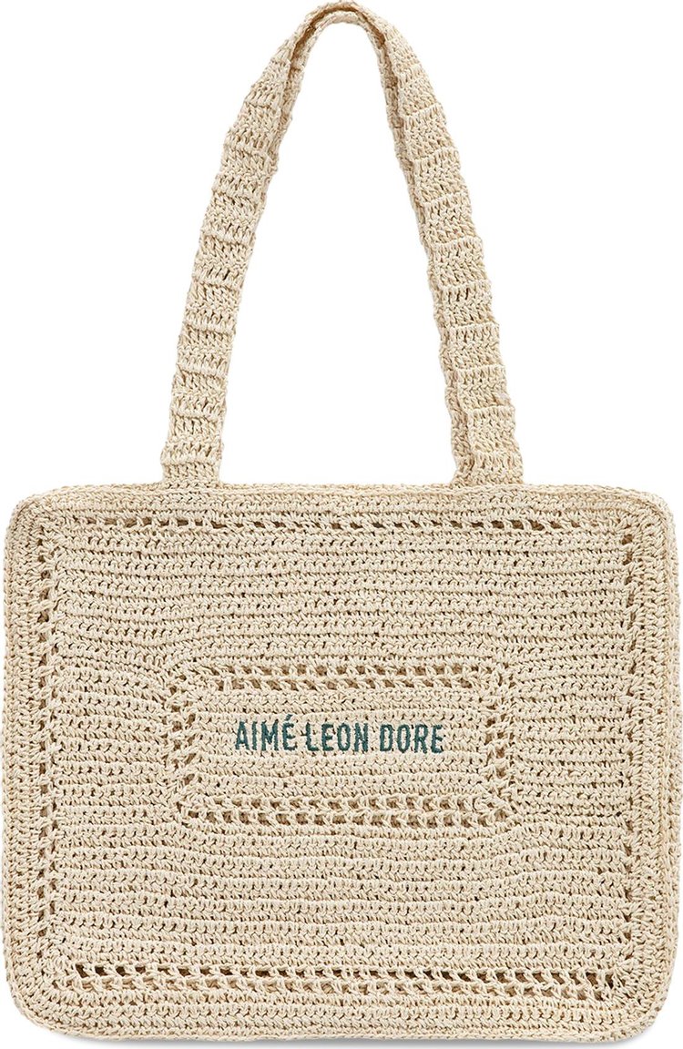 Aime Leon Dore Crochet Tote Bag Natural